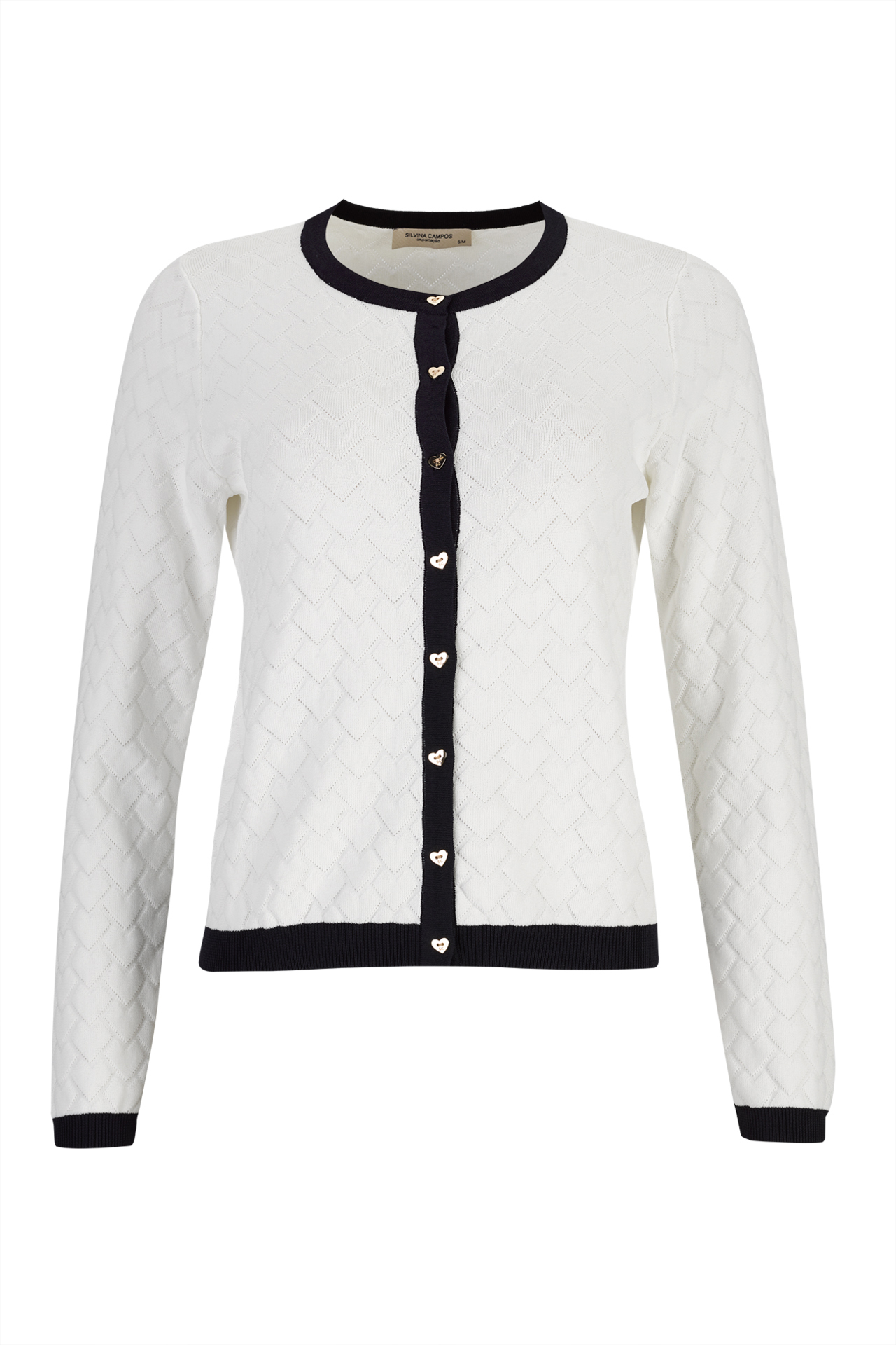 Knit cardigan with heart-shaped buttons