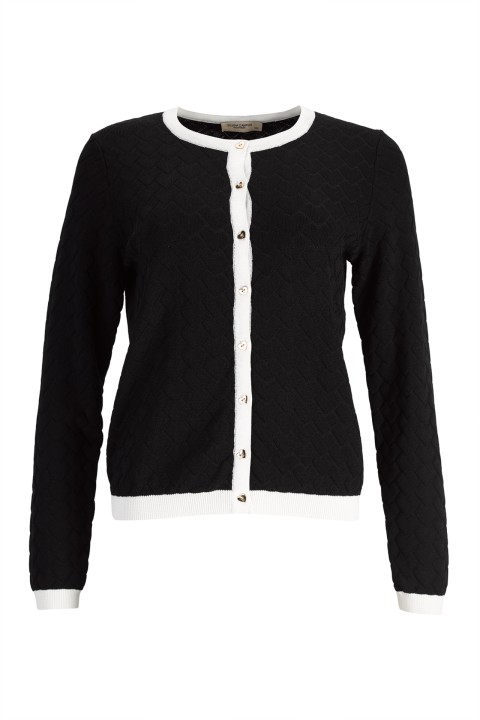 Knit cardigan with heart-shaped buttons