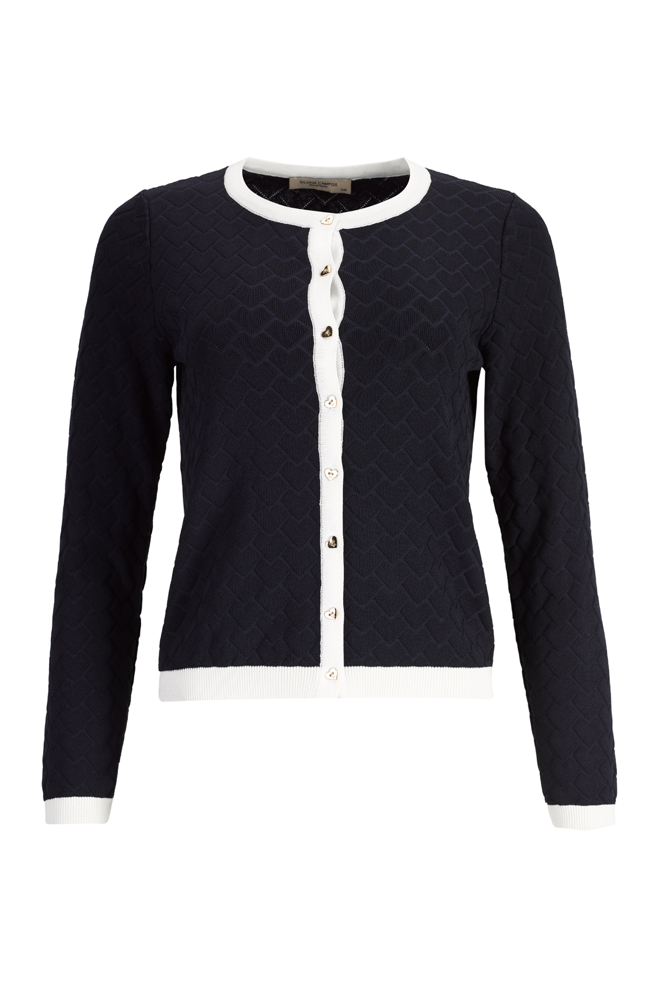 Knit cardigan with heart-shaped buttons