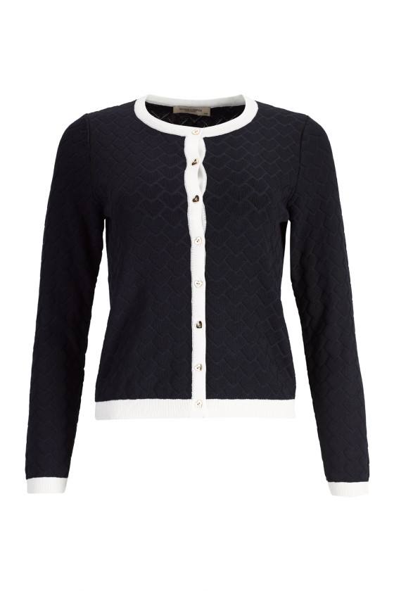 Knit cardigan with heart-shaped buttons