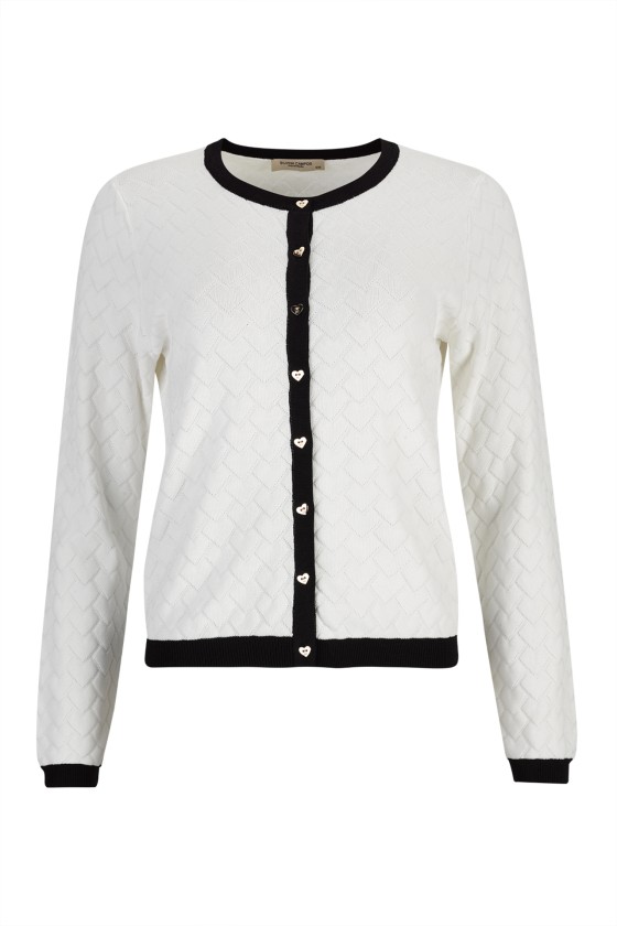 Knit cardigan with heart-shaped buttons