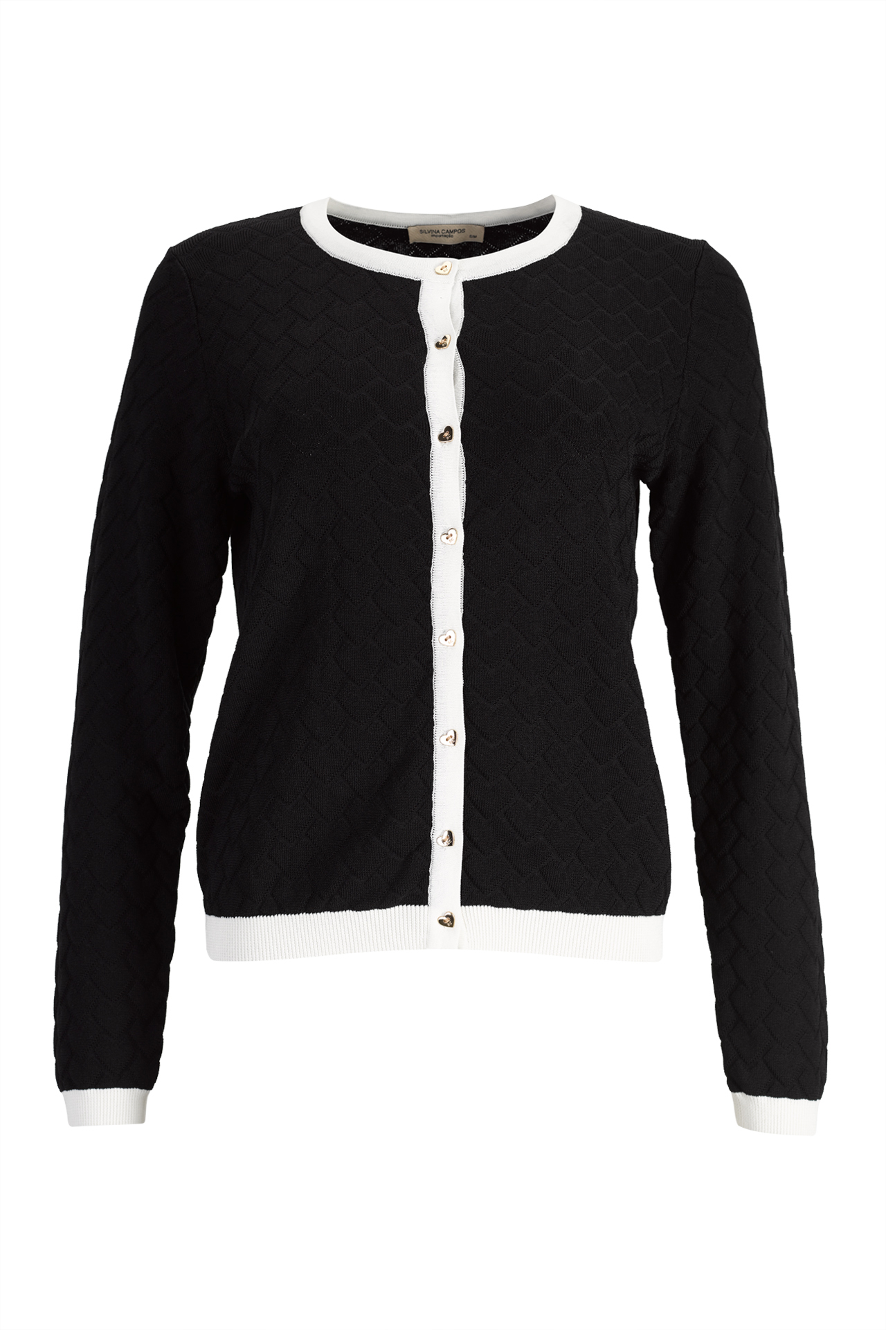 Knit cardigan with heart-shaped buttons