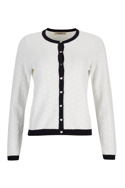 Knit cardigan with heart-shaped buttons