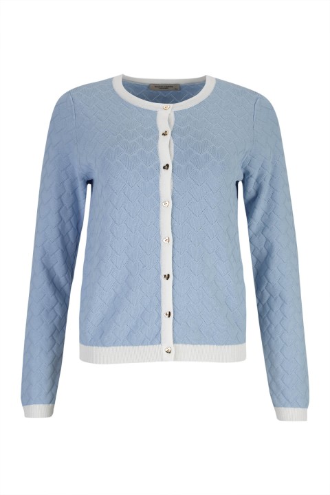 Knit cardigan with heart-shaped buttons