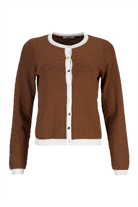 Knit cardigan with heart-shaped buttons