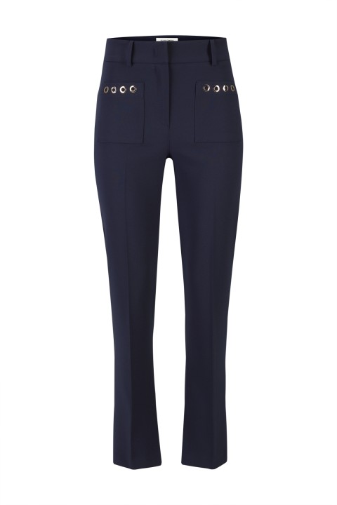 Straight-cut trousers with eyelets Straight-cut trousers with eyelets