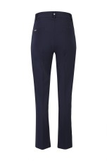 Straight-cut trousers with eyelets 