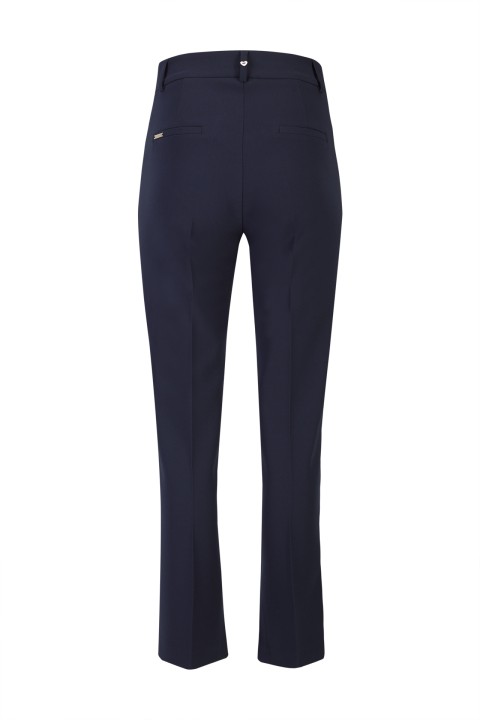 Straight-cut trousers with eyelets Straight-cut trousers with eyelets