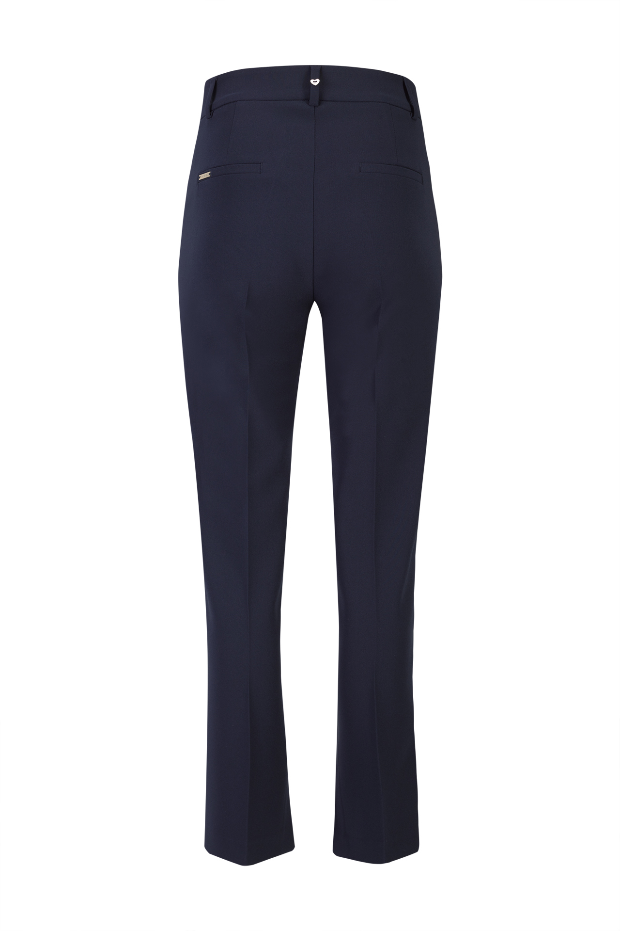 Straight-cut trousers with eyelets