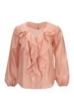 Atelier blouse with front ruffles