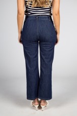 Denim trousers with gold chains