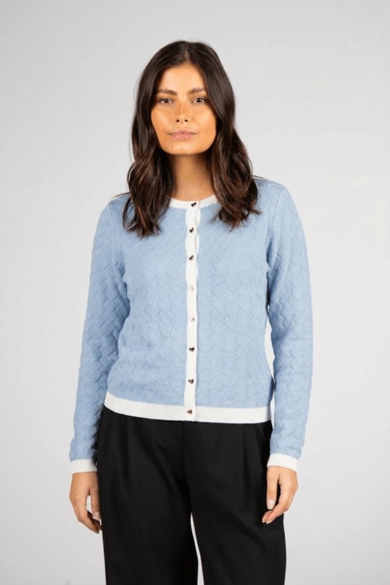 Knit cardigan with heart-shaped buttons