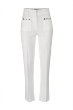 Straight-cut trousers with eyelets 