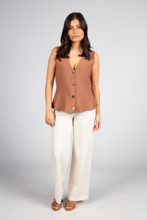 Knit peplum waistcoat