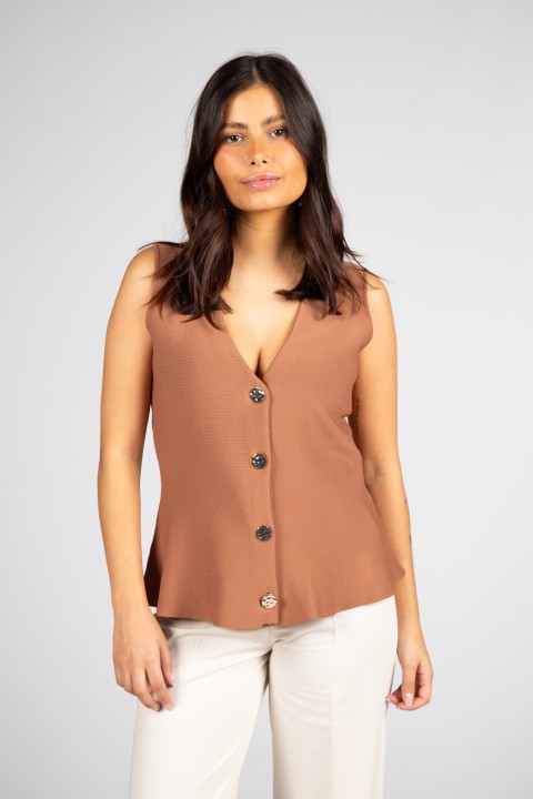 Knit peplum waistcoat