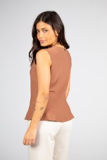 Knit peplum waistcoat