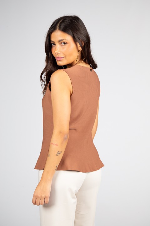 Knit peplum waistcoat