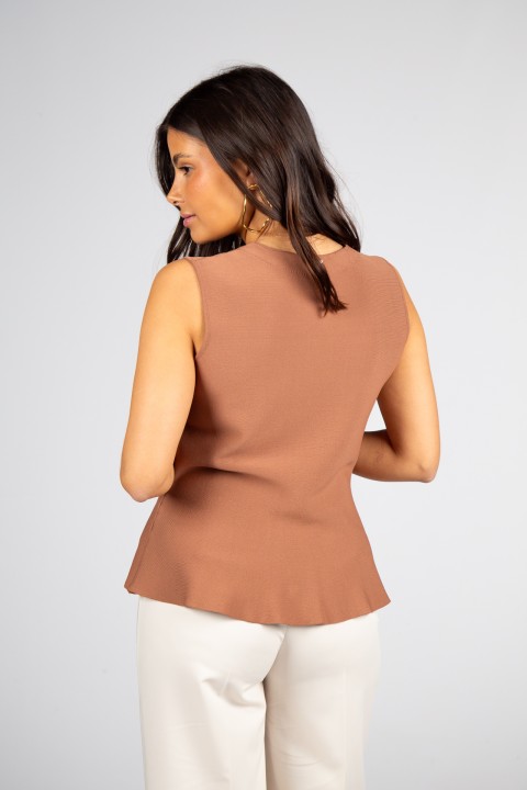 Knit peplum waistcoat