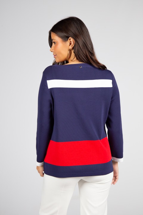 3/4-sleeve knitted jumper