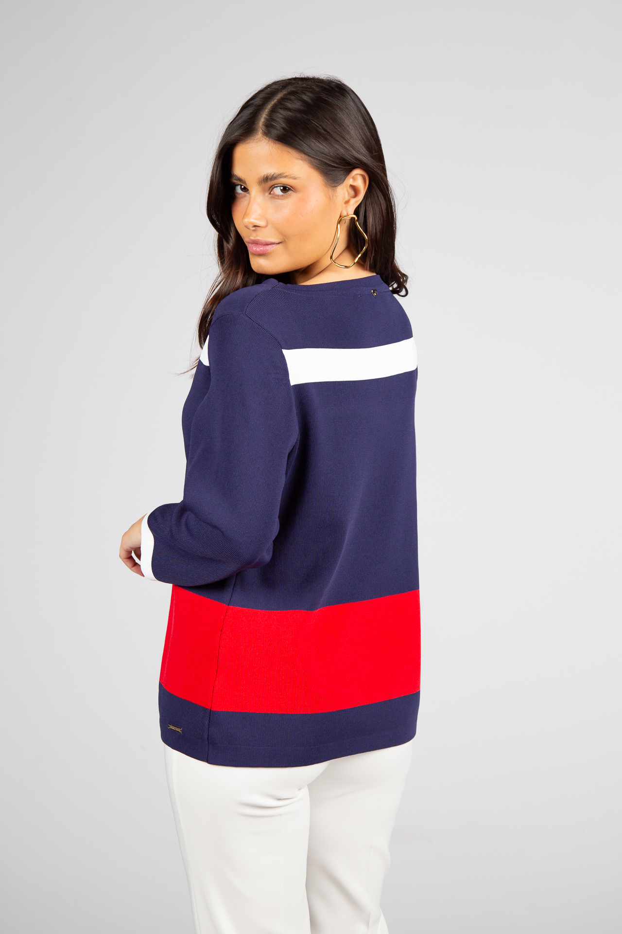 3/4-sleeve knitted jumper
