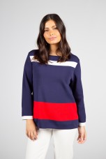 3/4-sleeve knitted jumper