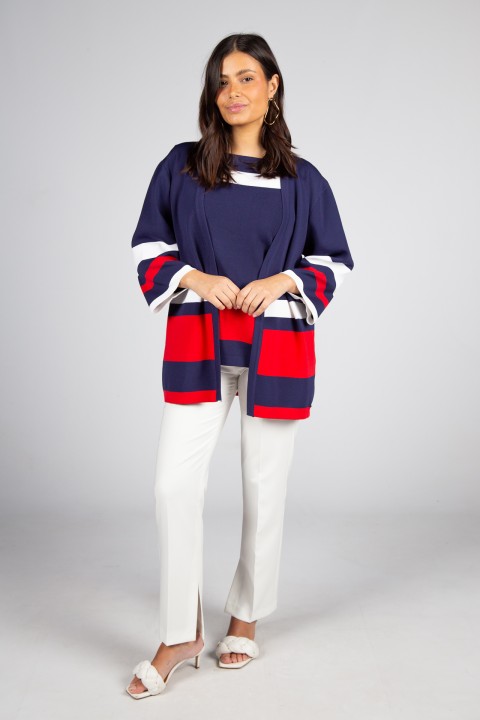 3/4-sleeve knitted jumper