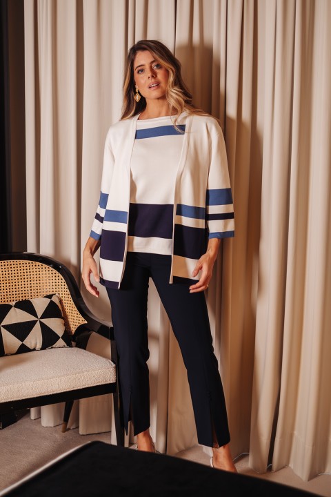 3/4-sleeve knitted jumper