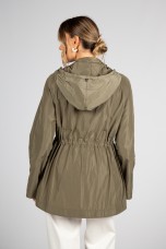 Khaki parka with removable hood