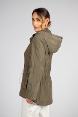 Khaki parka with removable hood