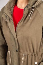 Khaki parka with removable hood