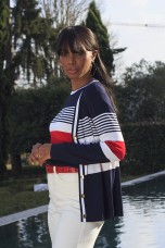 Knitted cardigan with stripe pattern