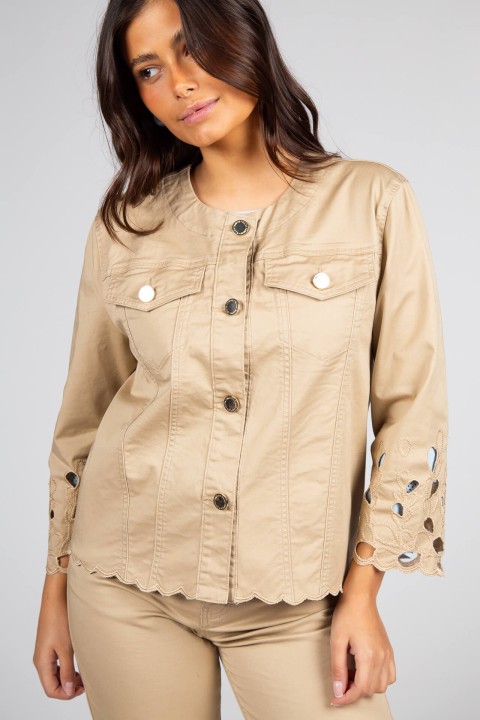 Embroidered beige jacket Embroidered beige jacket