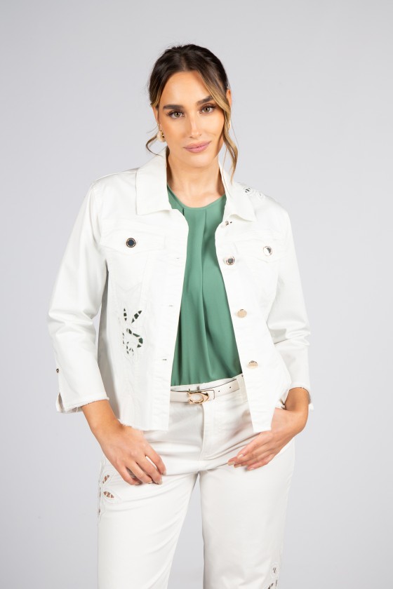 Embroidered denim jacket