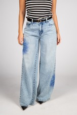 Pantalons à jambes larges avec fleur imprimée