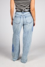 Pantalons à jambes larges avec fleur imprimée