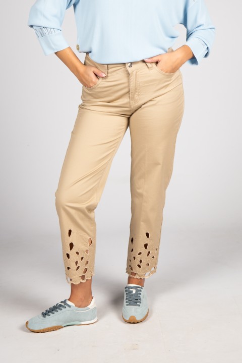 Pantalon beige brod�