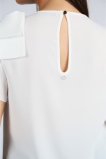 Blouse with shoulder bow