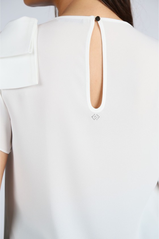 Blouse with shoulder bow