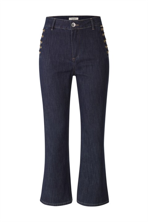 Denim trousers with gold chains Denim trousers with gold chains