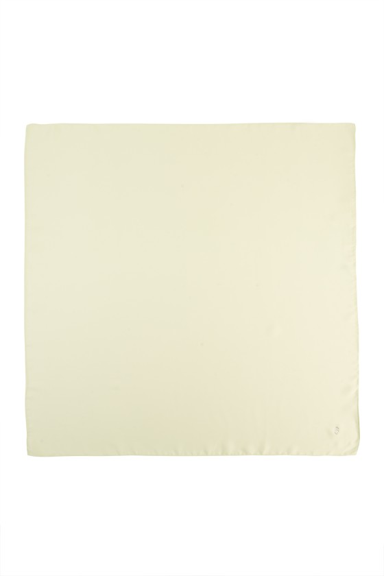 Lenço quadrado amarelo manteiga