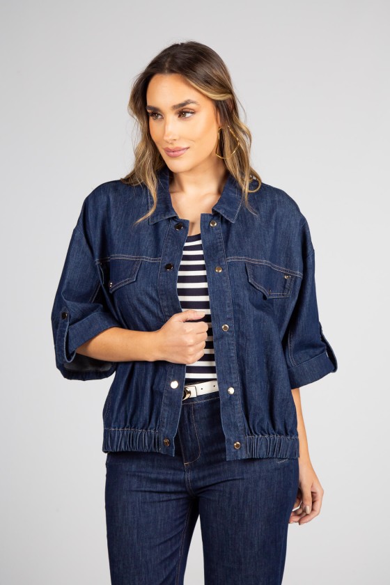 Denim bomber jacket