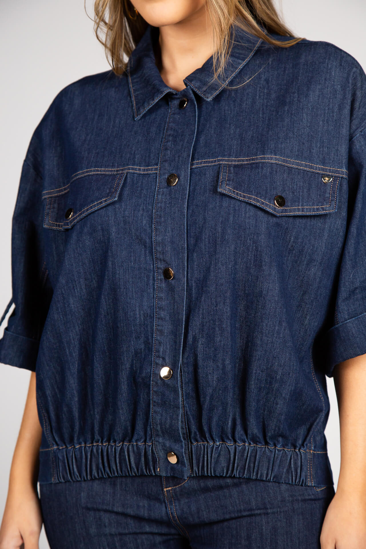 Denim bomber jacket