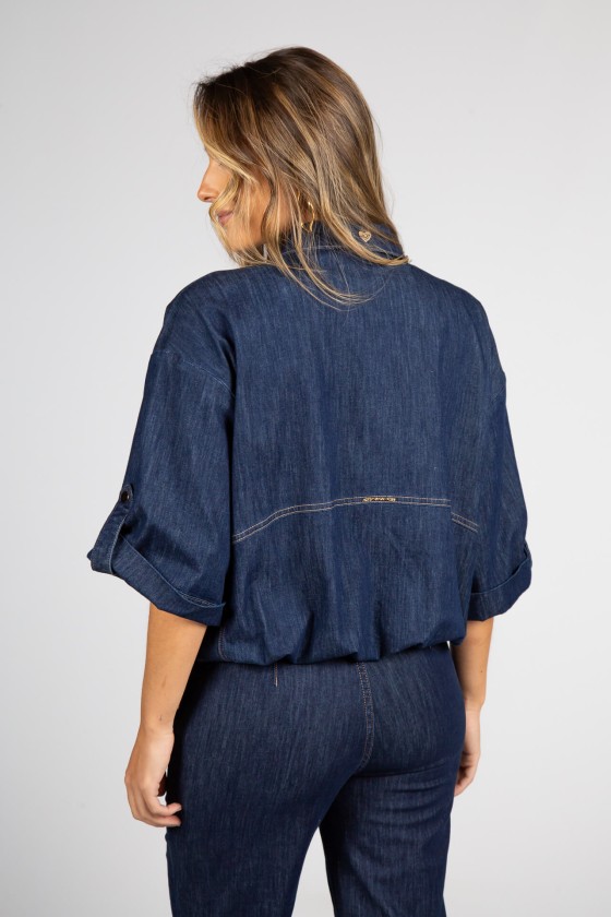 Denim bomber jacket