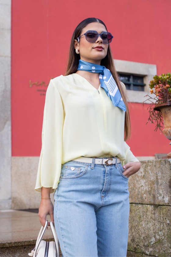 Invisible zip blouse