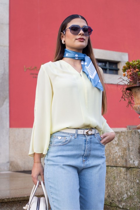 Invisible zip blouse
