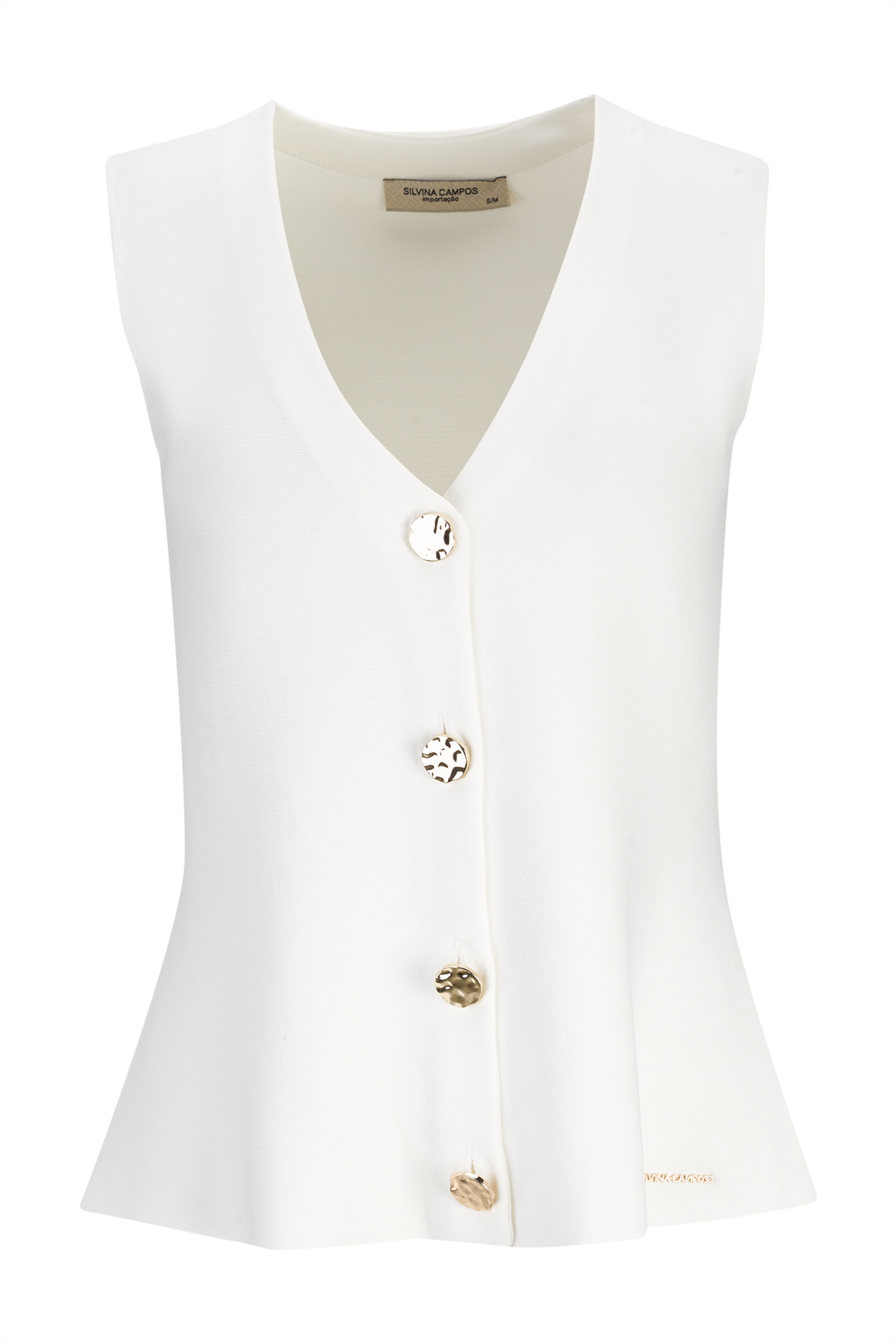Colete de malha efeito peplum