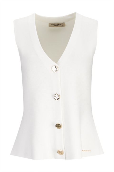 Colete de malha efeito peplum