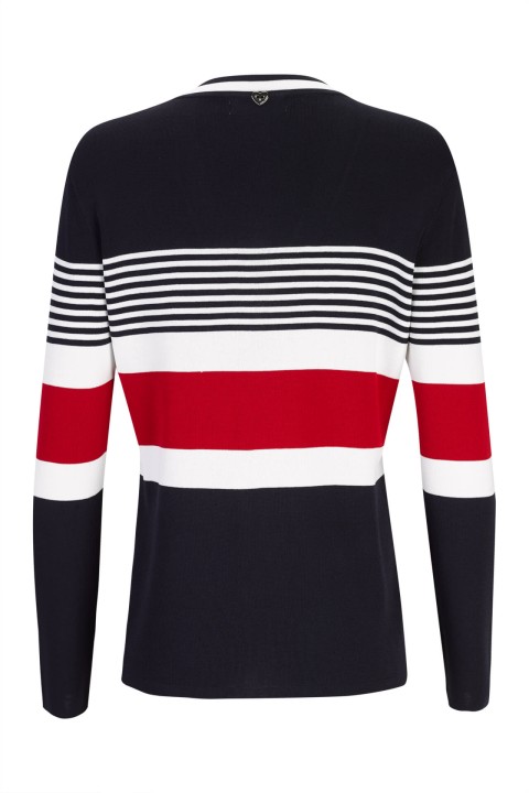 Knitted cardigan with stripe pattern Knitted cardigan with stripe pattern