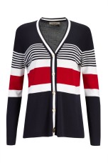 Knitted cardigan with stripe pattern