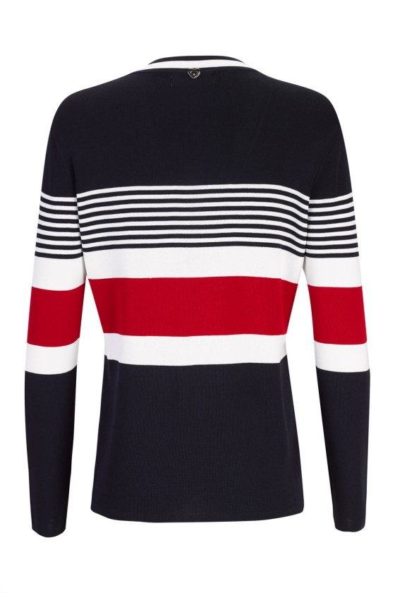 Knitted cardigan with stripe pattern
